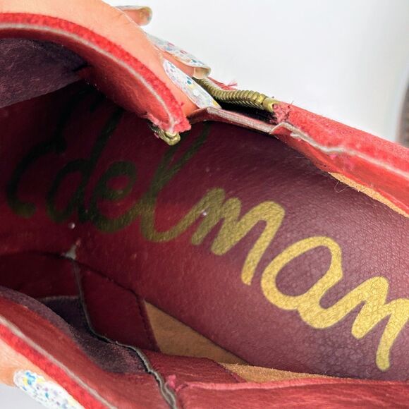 Sam Edelman Macon Suede Ankle Booties Rust Spiced Red Zip Side Fall Boots 8.5 - Picture 11 of 11